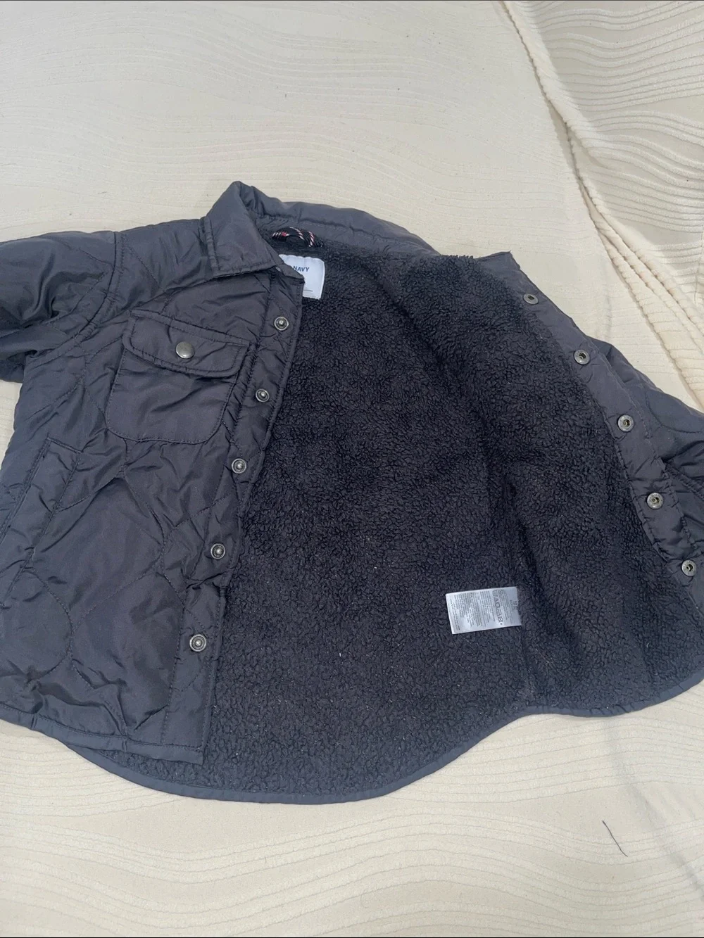 Old Navy Black Quilted Snap-Front Puffer Jacket